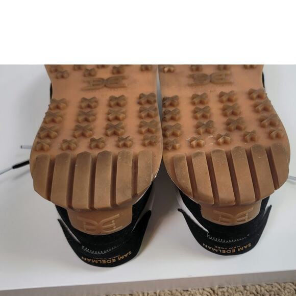 SAM EDELMAN LAYLA SNEAKER IN BLACK/WHITE SUEDE, SZ 10 - Picture 14 of 16